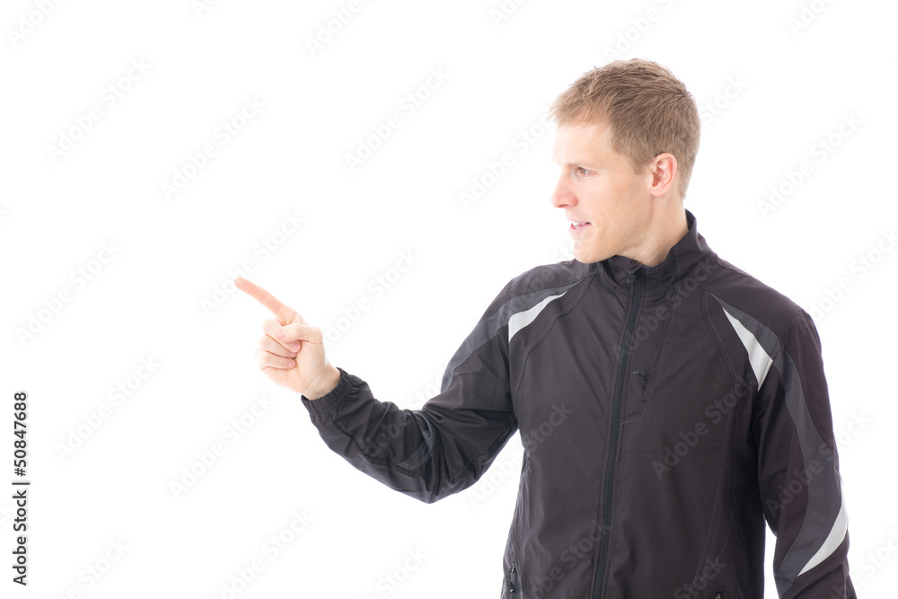 a young sporty man on white background a young sporty man on white background