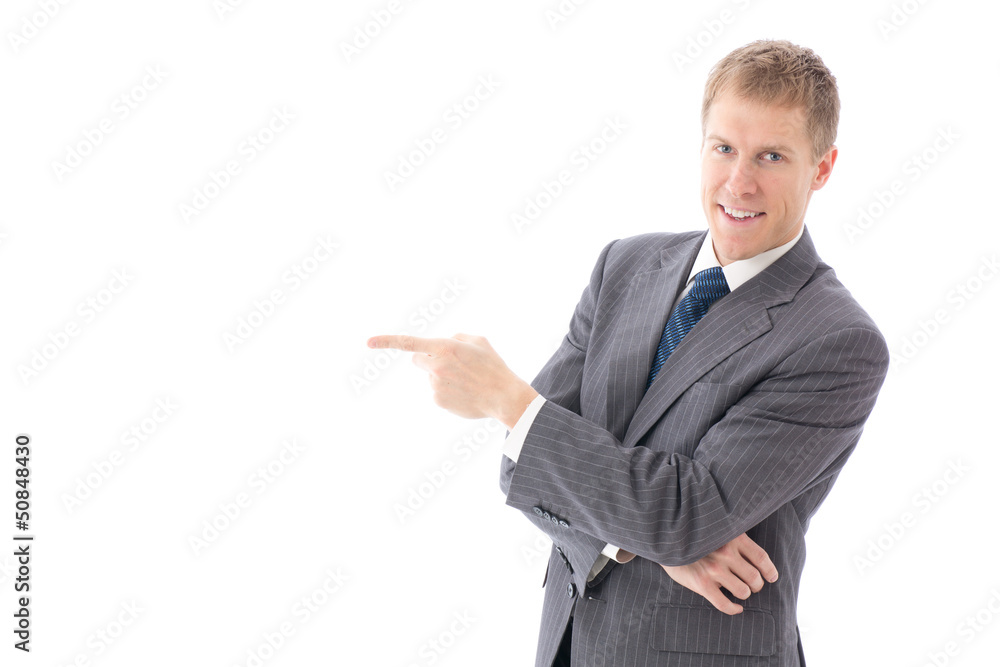 a young businessman on white background a young businessman on white background