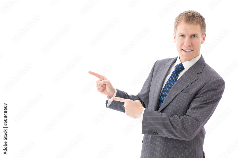 a young businessman on white background a young businessman on white background