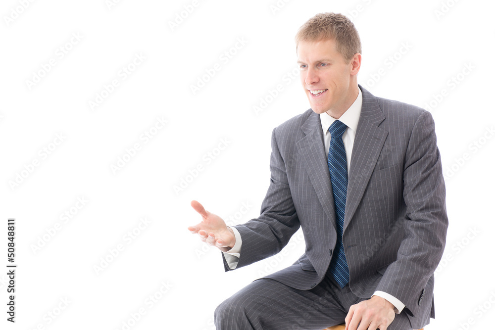 a young businessman on white background a young businessman on white background