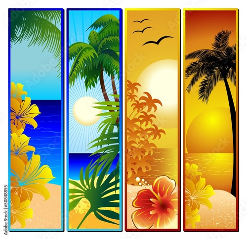 Tropical Seascape and Sunset Banners-Paesaggio Tropicale