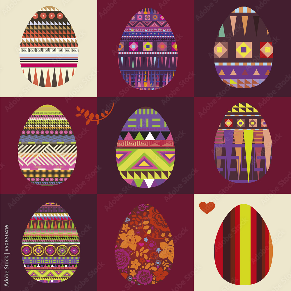 Set of ornamental easter eggs Set of ornamental easter eggs