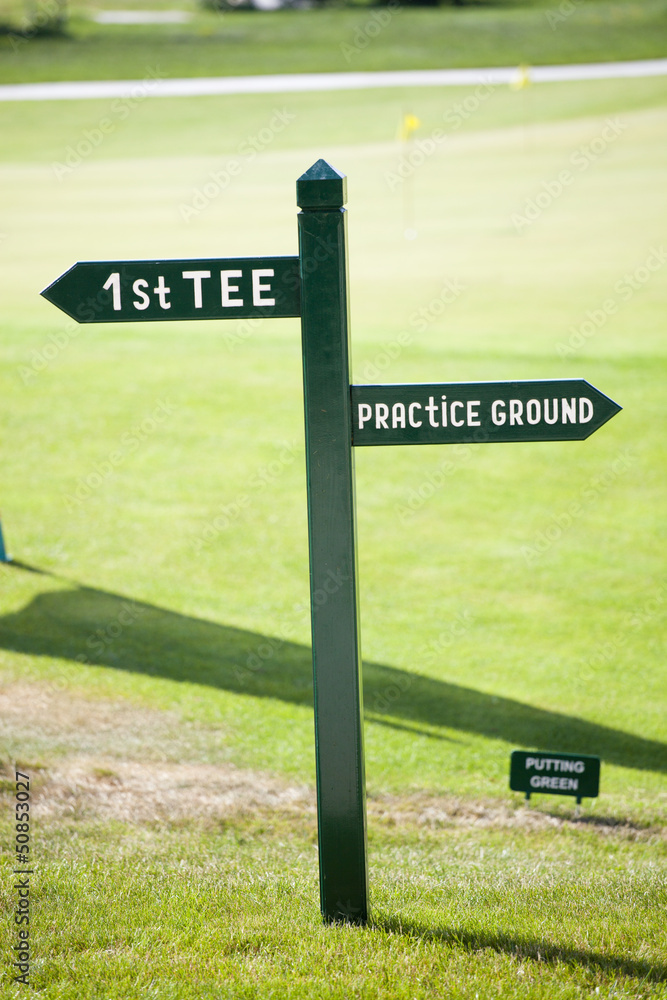 sign arrow direction golf field sign arrow direction golf field