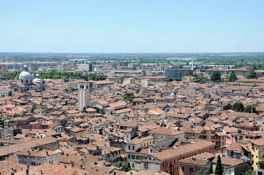 Panoramic view of Brescia, Italy