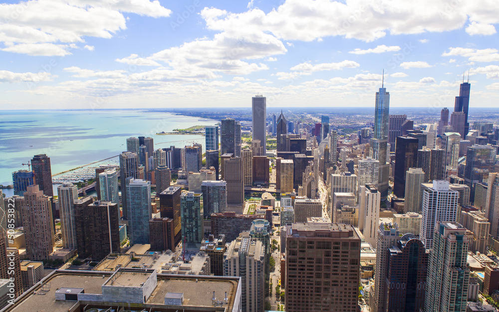 Fototapeta Aerial View (Chicago Downtown)