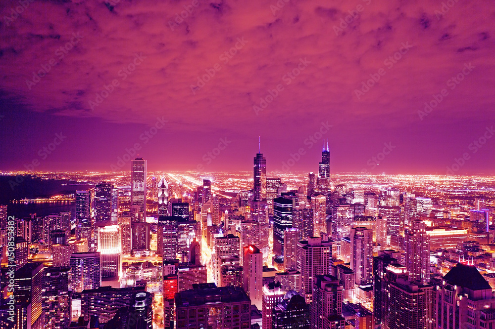 Fototapeta premium Chicago Skyline at Night