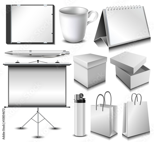 Blank corporate identity object set
