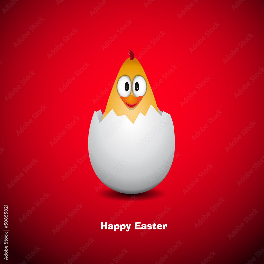 Fototapeta premium Easter egg with funny chick - Vector Illustrator