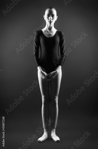 Portrait of young beautiful gymnast woman