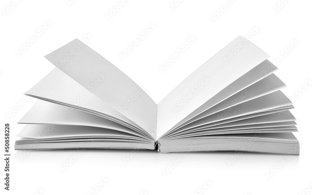 Open book with fanned pages Open book with fanned pages