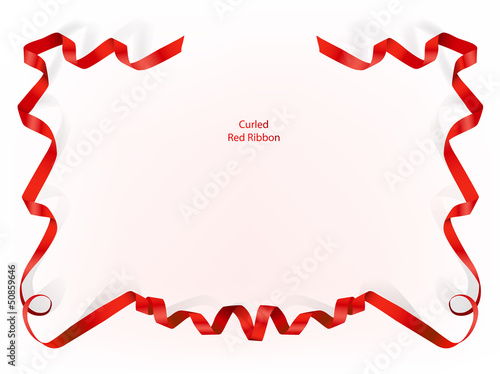 Curled red ribbon
