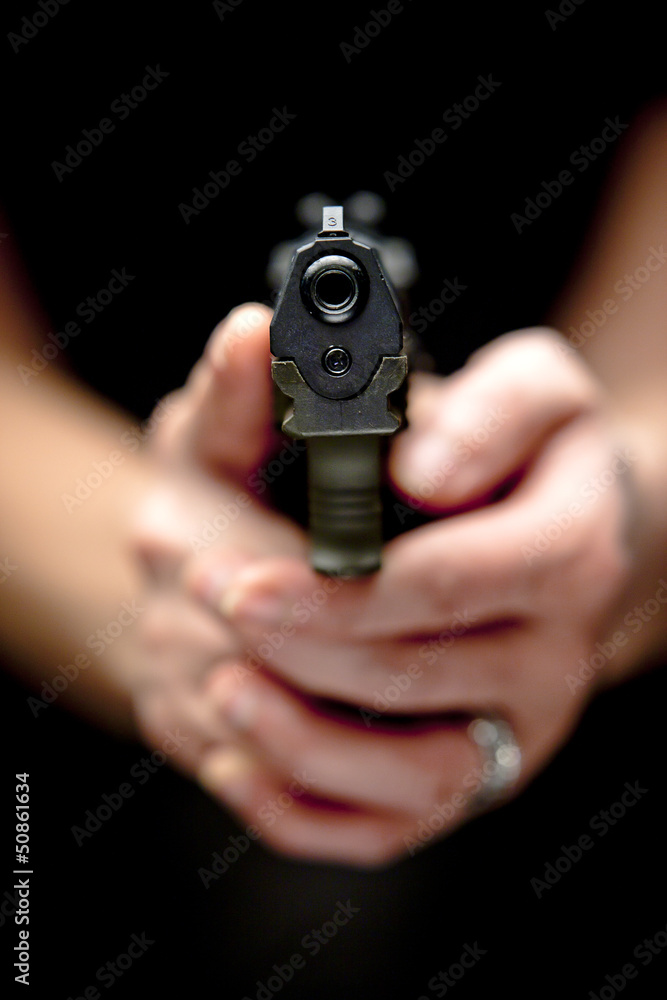 Looking down the barrel of a gun.