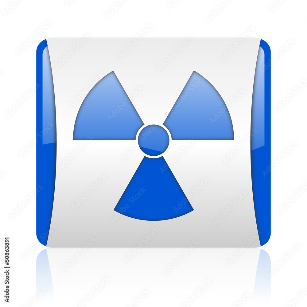 radiation blue square web glossy icon radiation blue square web glossy icon