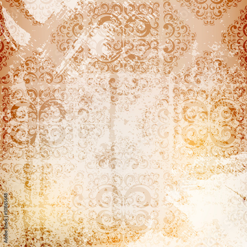 grungy ornamented background, eps10 layered vector