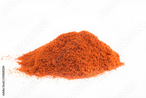 Food spice pile of red ground Paprika