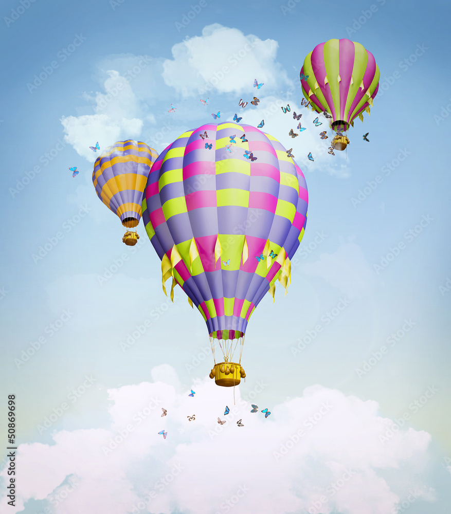 Naklejka premium Air balloons in the sky