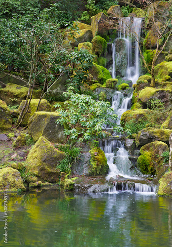 Fototapeta Naklejka Na Ścianę i Meble -  Long Garden Waterfall