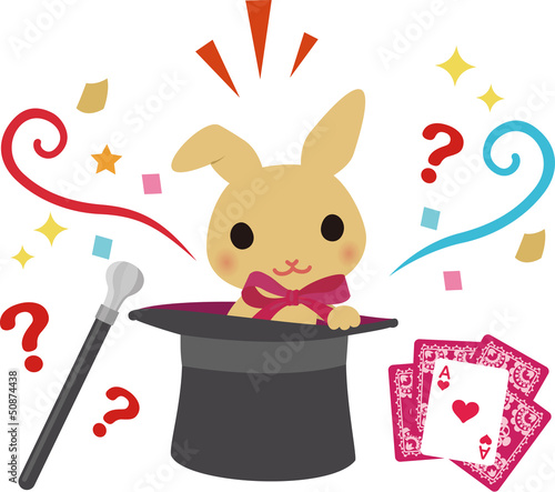 手品のうさぎとシルクハット