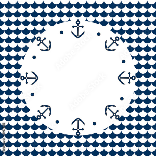 Navy blue and white roud fr...
