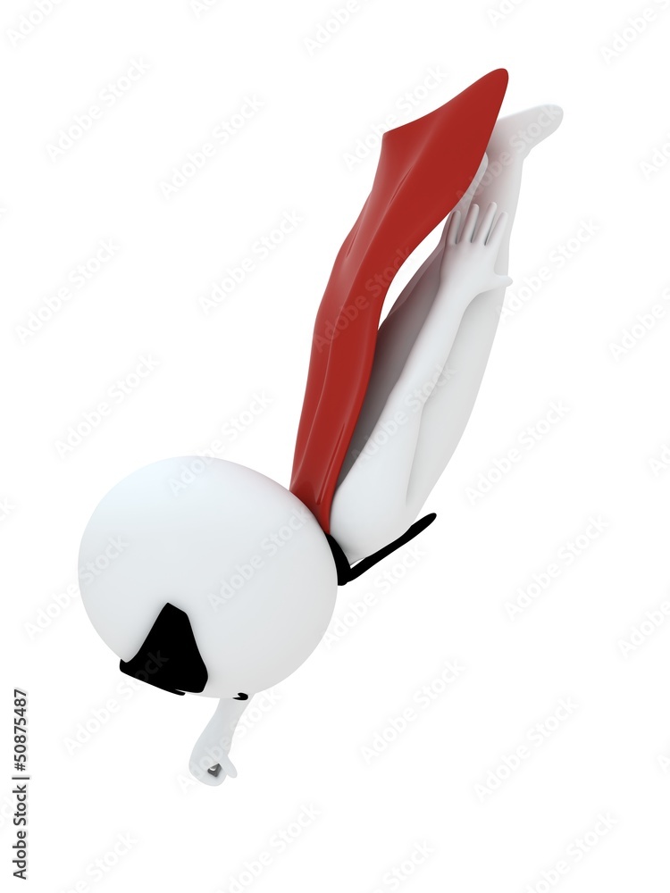 3d super stylish hero with red cape and wearing mask 3d super stylish hero with red cape and wearing mask