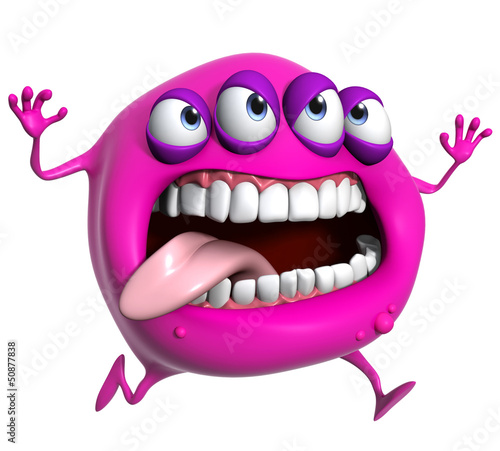 3d cartoon pink monster