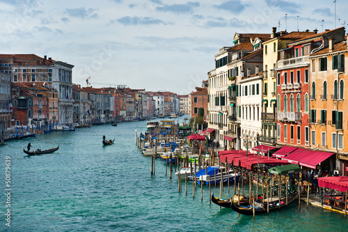 View of Canal Grande in romantic Venice