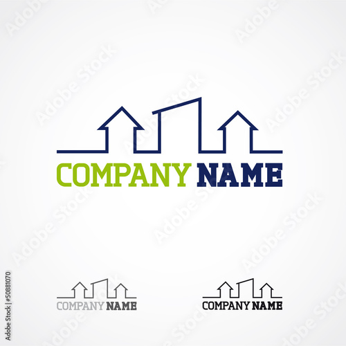 Hausbau Logo Haus skyline