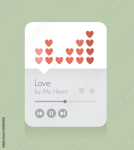 Abstract music players with Love song by My Heart artist