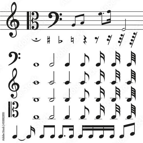 Vector icons set music note