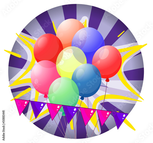 Balloons inside the spinning wheel