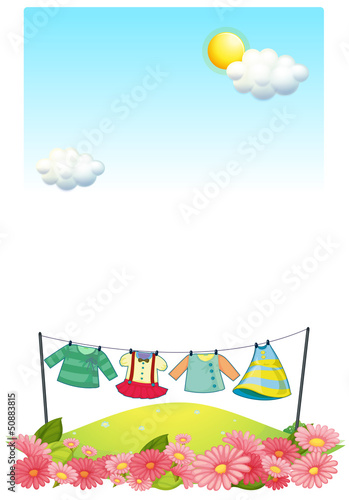 Hanging clothes at the hilltop