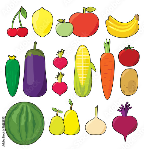 Fruits & vegetables vector set