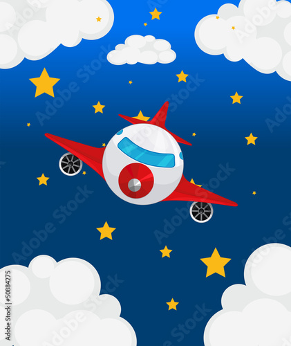 An airplane at the sky