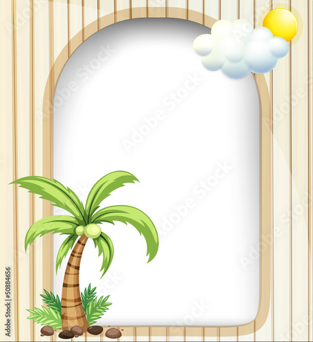 An empty template with a coconut tree