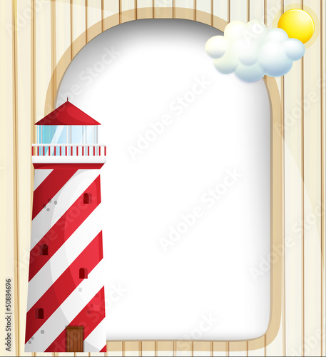 A lighthouse in front of an empty template