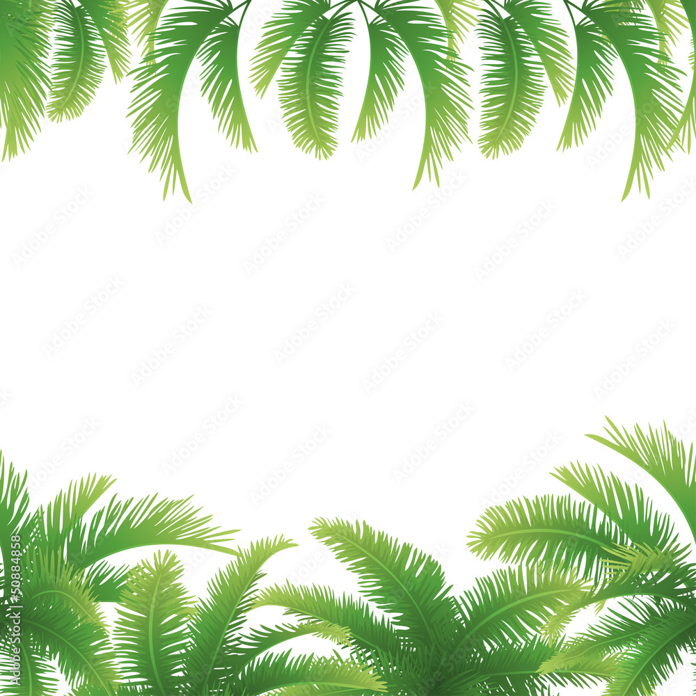 Seamless background, palm leaves