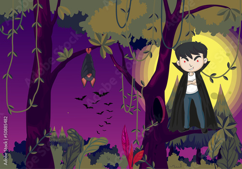 A jungle with a vampire