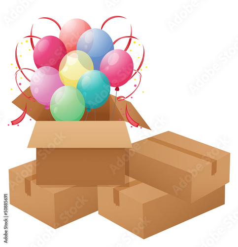 Balloons inside the box