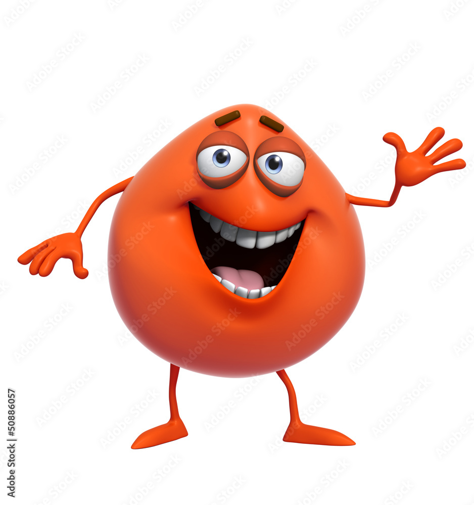 Fototapeta premium 3d cartoon cute red monster