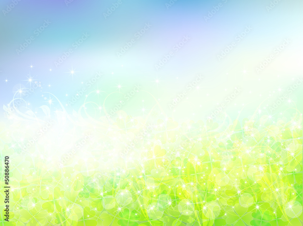 Obraz premium 背景 風景 クローバー 空