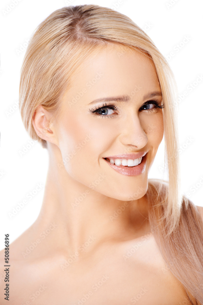 Close up portait of caucasian blond woman Close up portait of caucasian blond woman