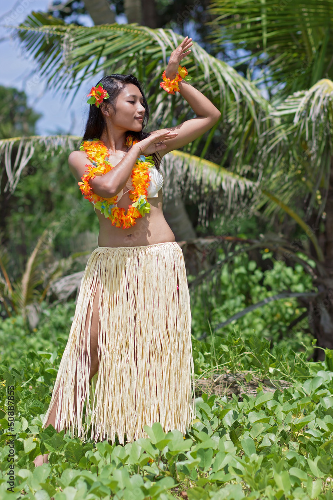 Naklejka premium hawaii hula dancer