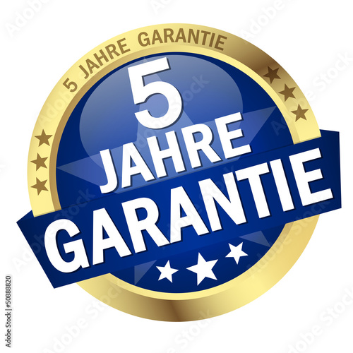Button mit Banner " 5 JAHRE GARANTIE "
