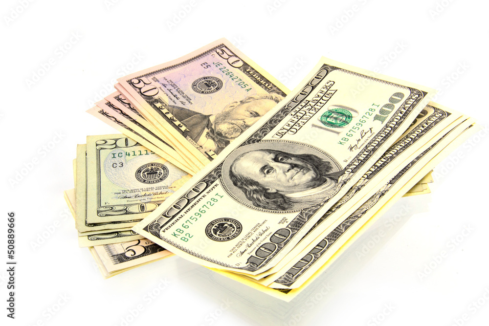 dollars isolated on white background dollars isolated on white background
