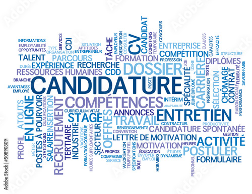 Nuage de Tags CANDIDATURE (candidat emploi postuler travail cv)