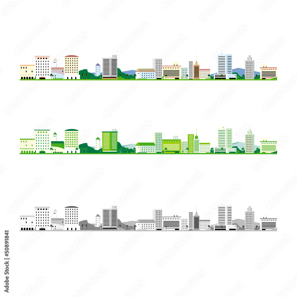 建物の見える横長風景 Stock Vector Adobe Stock