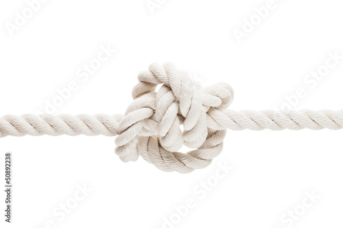 Tied knot on rope or spring photo