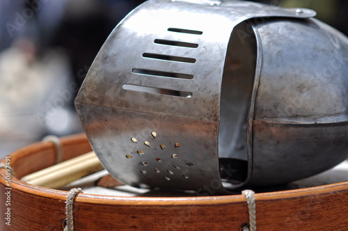 knight s helmet and drum