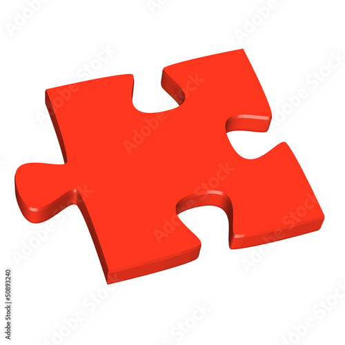 3D Puzzleteil rot
