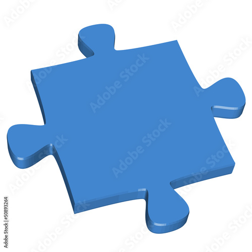 3D Puzzleteil blau
